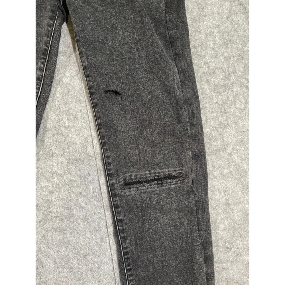 Abercrombie Kids Straight Leg Jeans Distressed Faded Black Size 13/14 Long